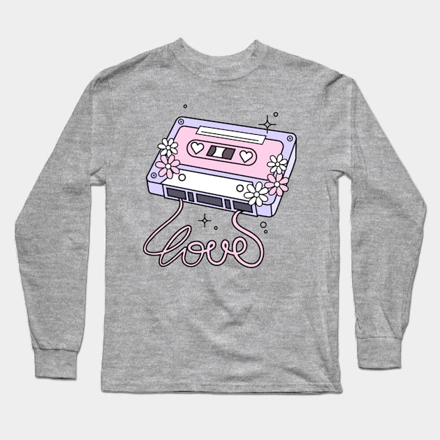 Music Lover's Cassette Long Sleeve T-Shirt by TeaTimeTees